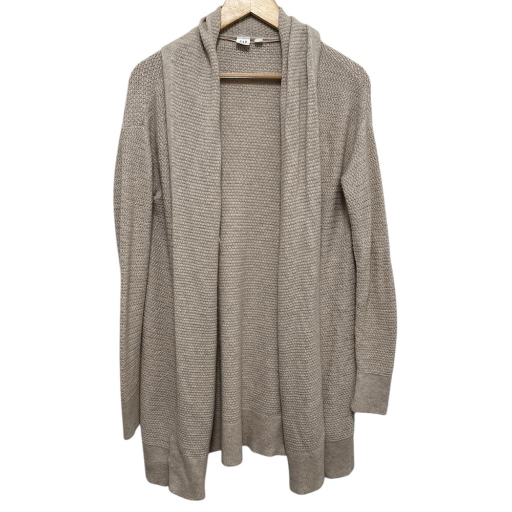 GAP Brooklyn Cardigan Merino Wool Blend Longline in Heather Oatmeal Size S
